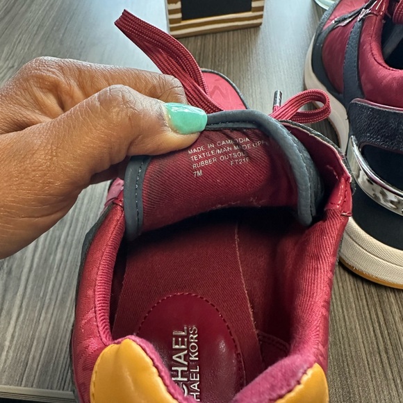 Michael Kors Crista Mixed-media Trainer In Red - Picture 6 of 8